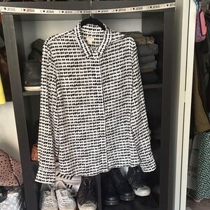 Super cute JCrew Black and White Heart Print Shirt